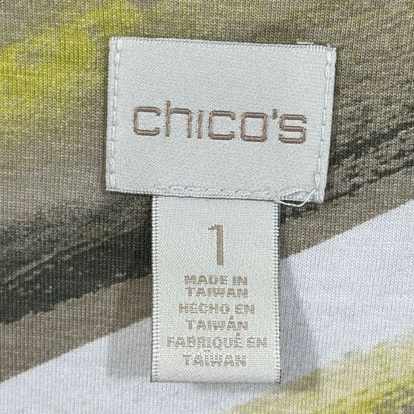 Chico's Top Size 1 (8) Stretch Angled Hemline - Picture 10 of 14